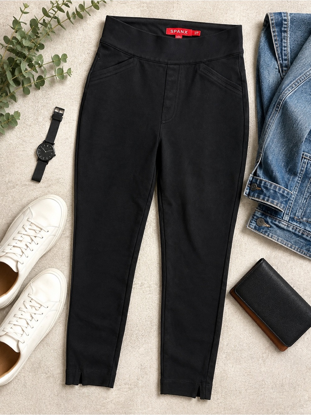 SPANX Black Slim Straight Ankle Pants Women’s Size Small S/P